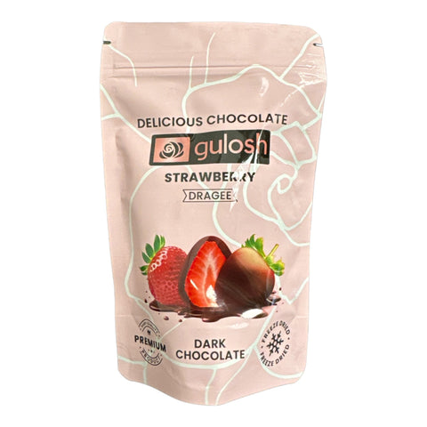 Gulosh Delicious Chocolate Strawberry Dragee Dark Chocolate 20x80g