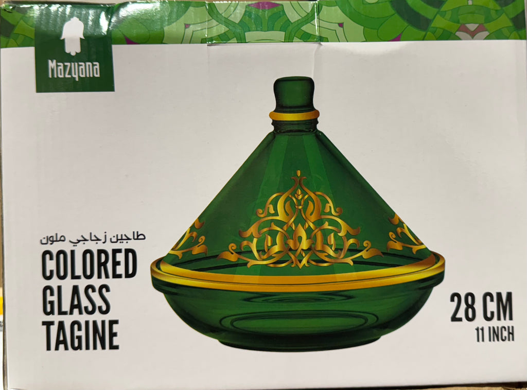 Mazyana Green Glass Tagine Display 28cm HOME ZaytunaMart.ca