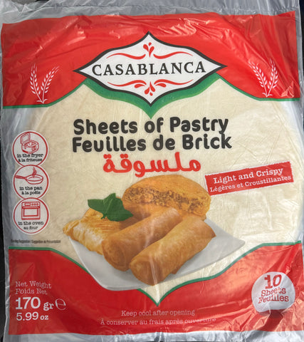 Casablanca  Tunisian Melsouka feuilles de Brick, Spring Roll Pastry Sheets Malsouka Dioul 10sheets 170g