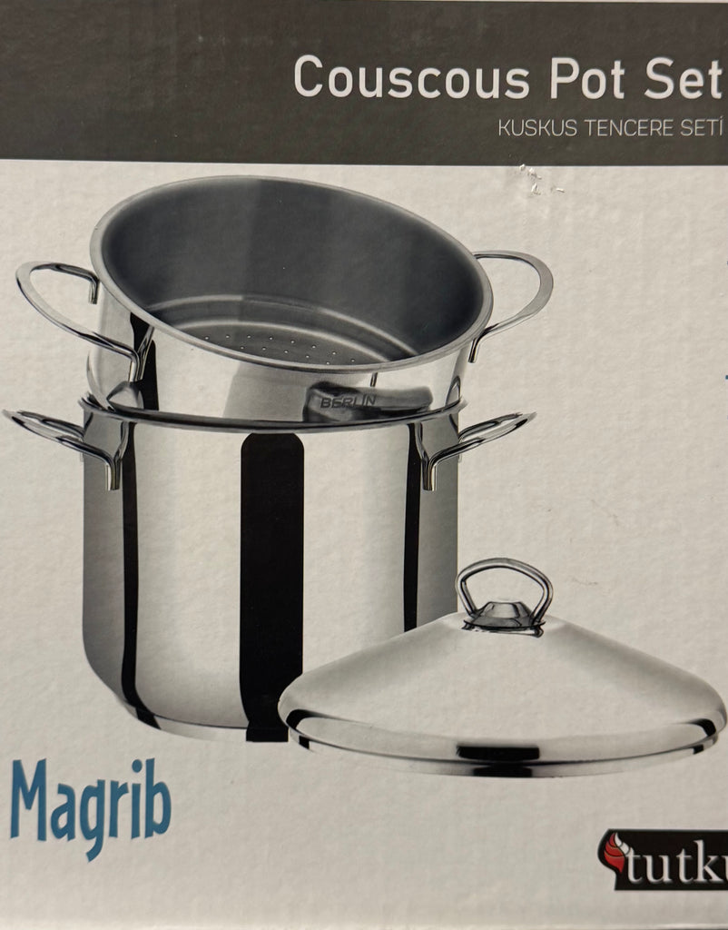 Couscousier Pot Stainless Steel Steamer BERLIN Magrib Kitchen Accessories ZaytunaMart.ca