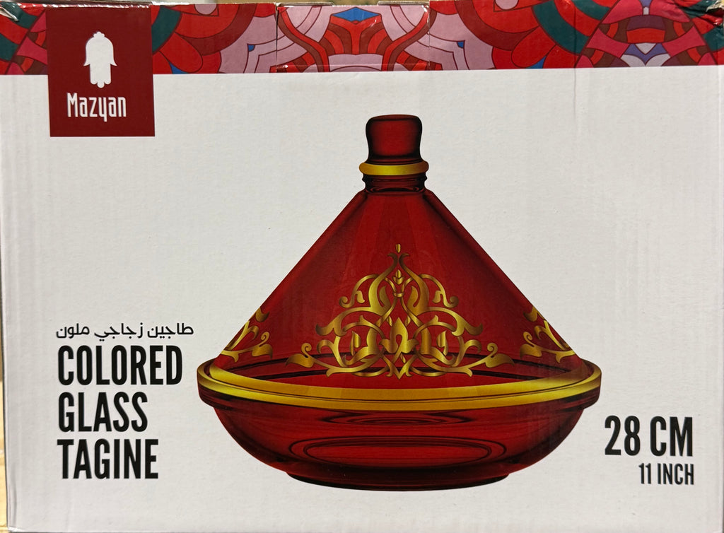 Mazyana Red Glass Tagine Display 28cm HOME ZaytunaMart.ca