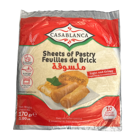 Casablanca  Tunisian Melsouka feuilles de Brick, Spring Roll Pastry Sheets Malsouka Dioul 10sheets 170g