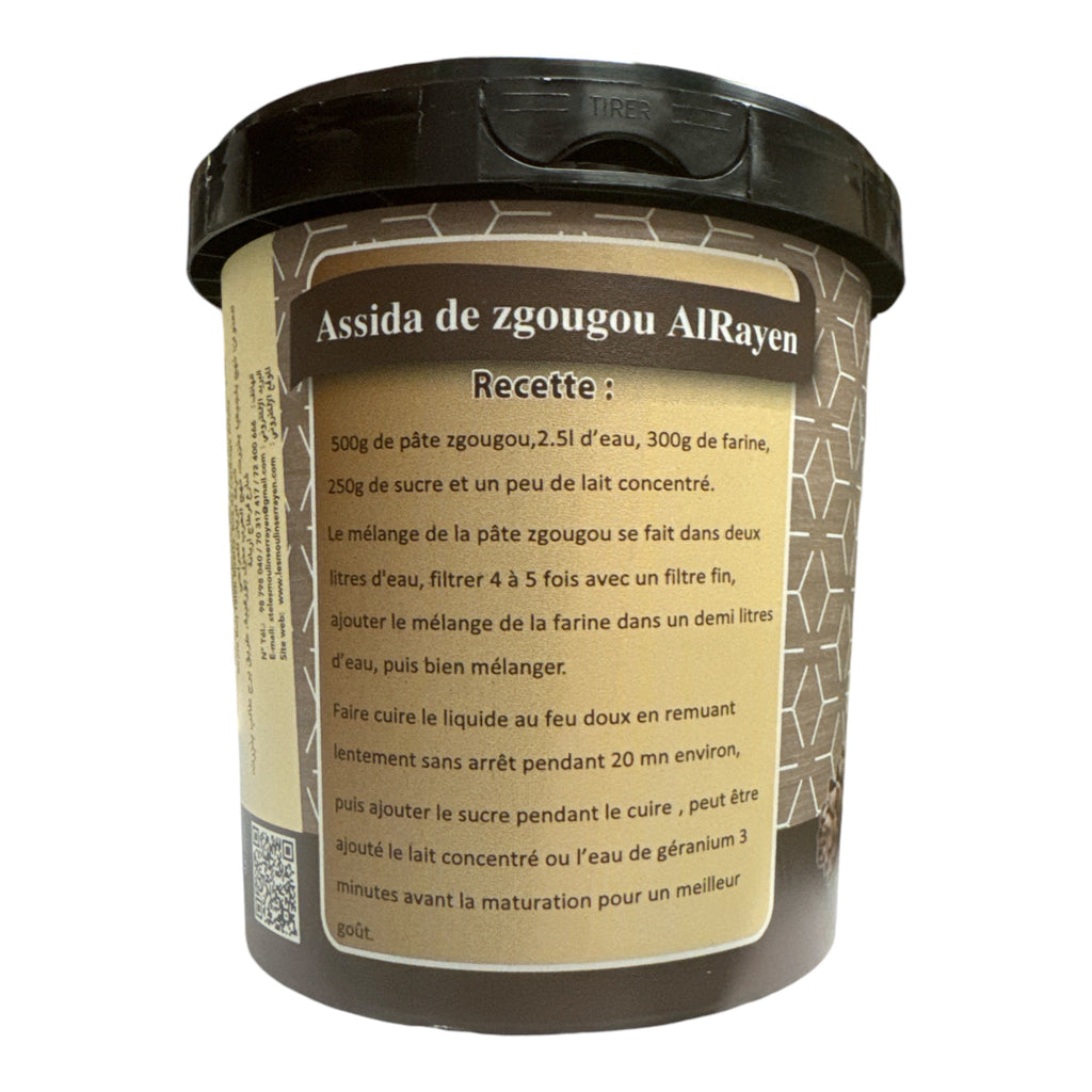 Tunisian Authentic Assidat Zgougou Paste Rayan 500g FOODS ZaytunaMart.ca