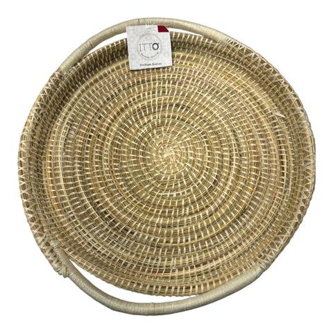 ITTO Moroccan Hand Craft Medium Rond Basket with handles  36cm/14´