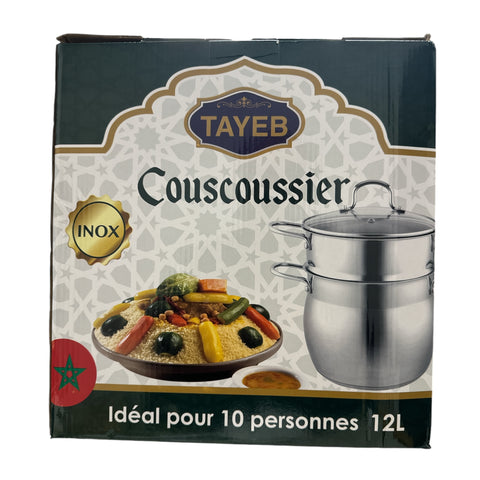 TAYEB Couscousier Pot Stainless Steel Steamer 12L