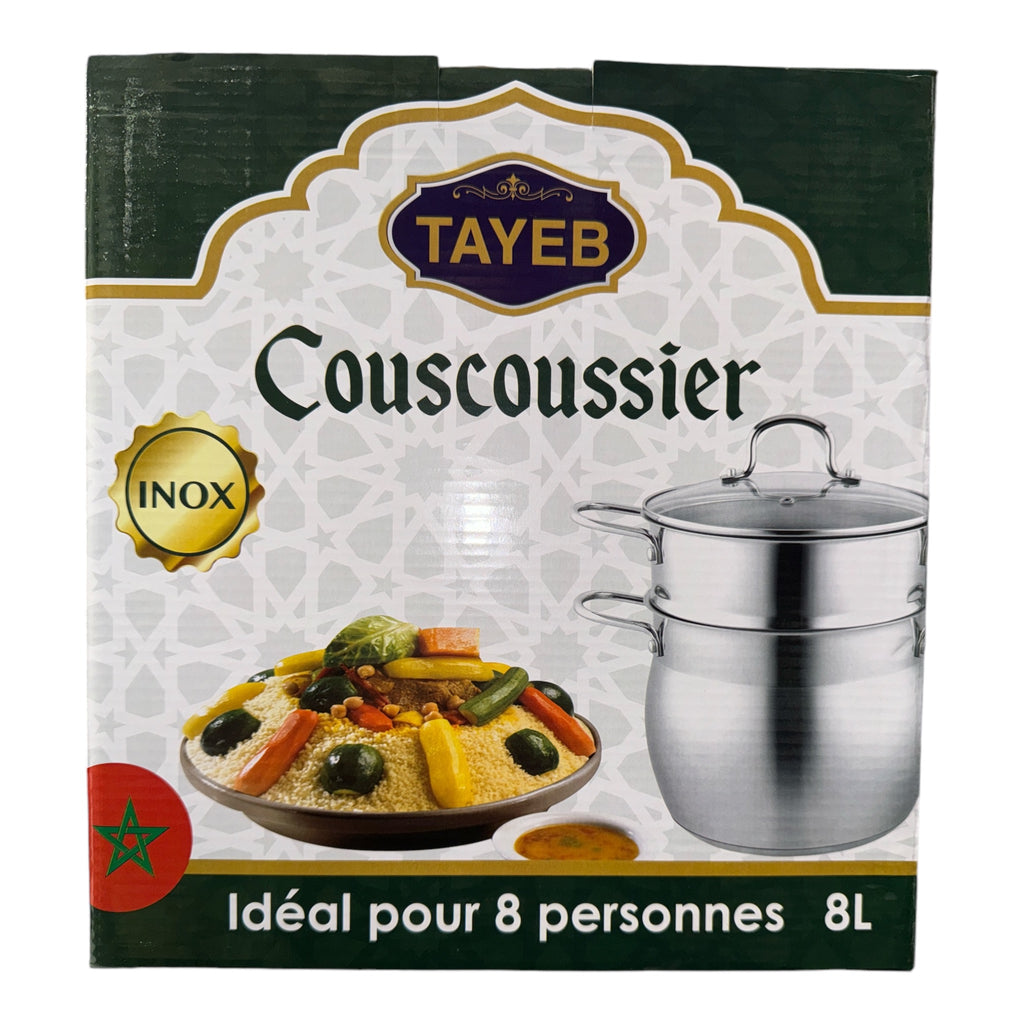 TAYEB Couscousier Pot Stainless Steel Steamer 8L HOME ZaytunaMart.ca