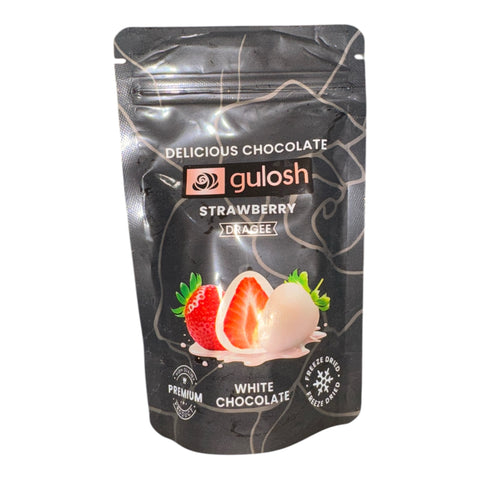 Gulosh Delicious Chocolate Strawberry Dragee White Chocolate 20x80g Pack Gift