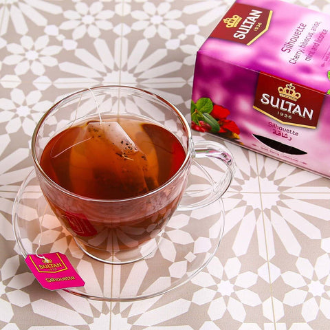 SULTAN Tisane Collection Silhouette Cherry, Hibiscus, Anise, Mint and Licorice Tea - 20 Tea Bags