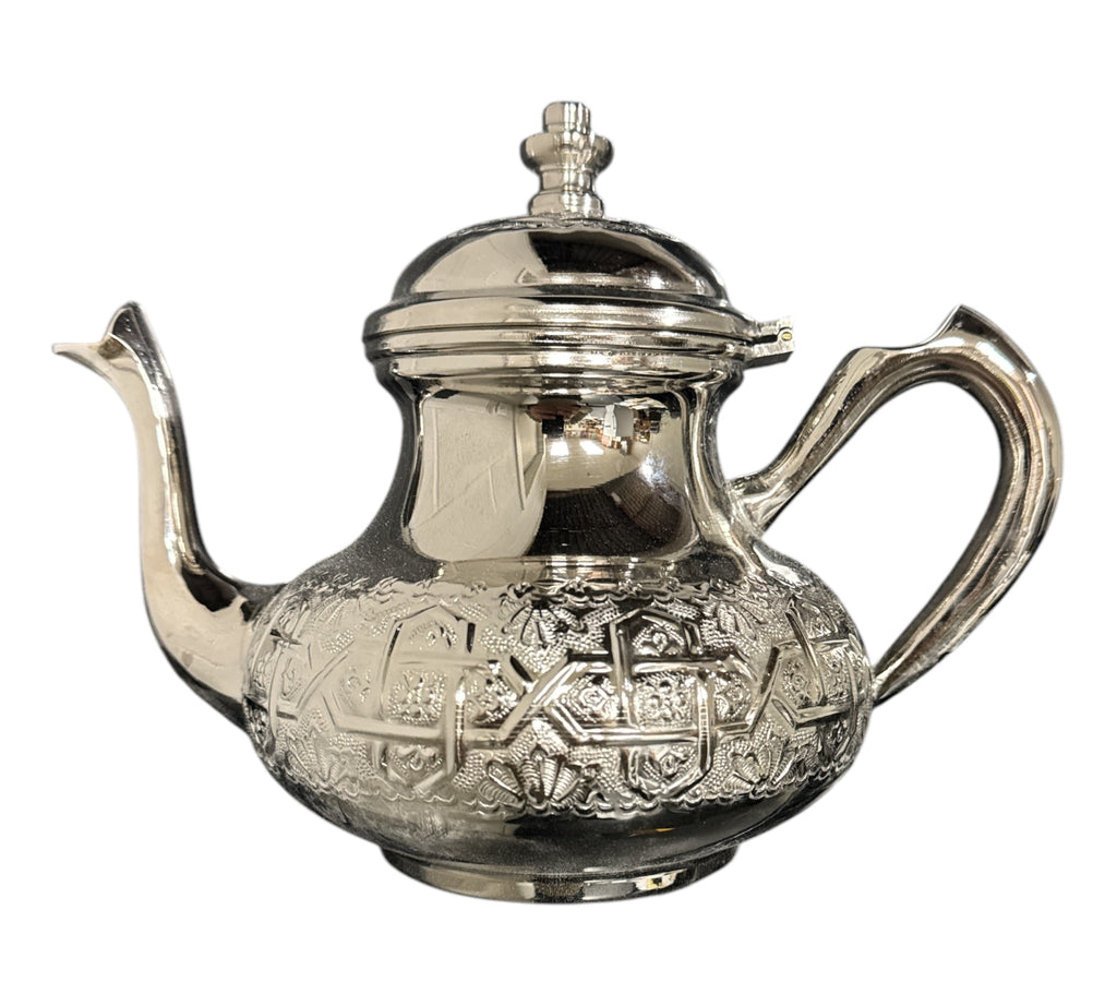 Teapot Moroccan hand crafted silver Rama 1.25L HOME ZaytunaMart.ca