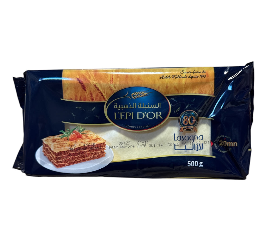 L’EPI D’OR Pasta Lasagna 500g FOODS ZaytunaMart.ca