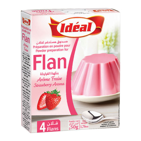 Flan Ideal custard Strawberry 50g